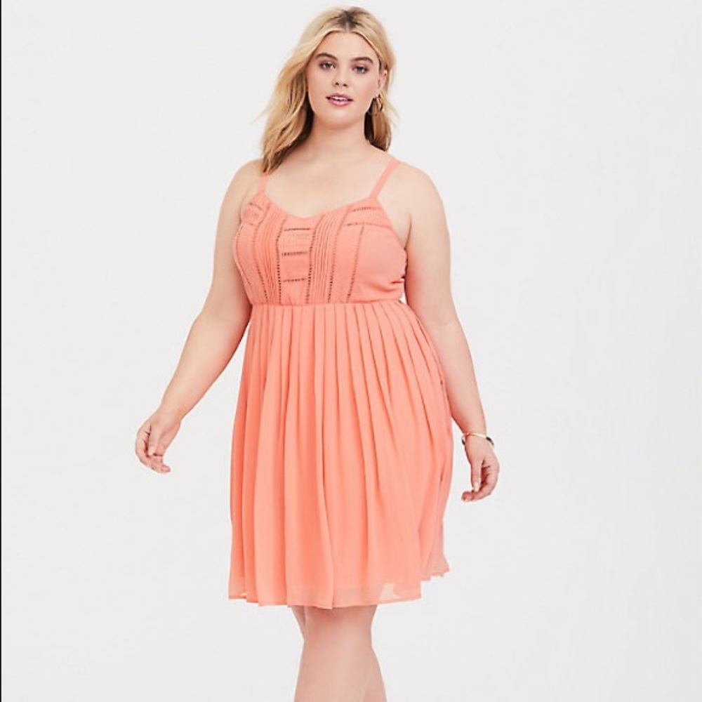 5X Coral Spring Summer Torrid Dress Chiffon